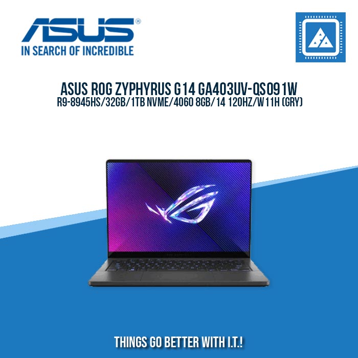 ASUS ROG ZYPHYRUS G14 GA403UV-QS091W R9-8945HS/32GB/1TB NVME/4060 8GB | BEST FOR GAMING LAPTOP ASUS ROG ZYPHYRUS G14 GA403UV-QS091W R9-8945HS/32GB/1TB NVME/4060 8GB | BEST FOR GAMING LAPTOP